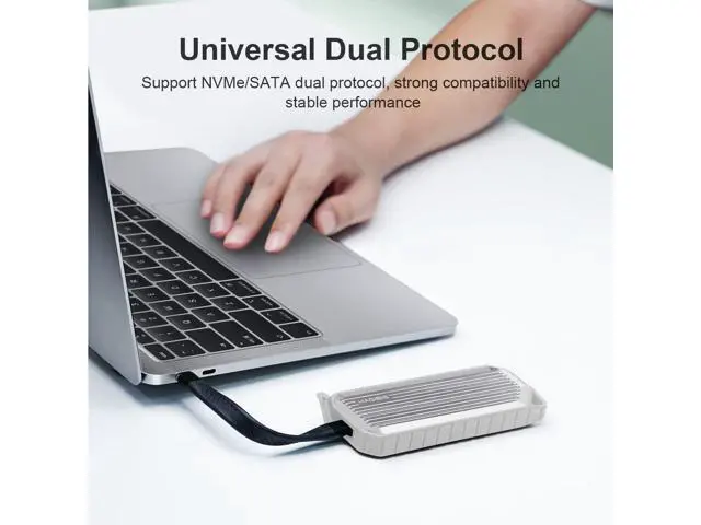 Alt view image 4 of 7 - Hagibis M.2 NVMe SATA SSD Enclosure,USB C 3.2 Gen 2 10Gbps to Aluminum M.2 External Hard Drive Enclosure Support M Key and B&M Keys 2230/2242/2260/2280 for MacBook Pro Mac Mini Studio (Silver)