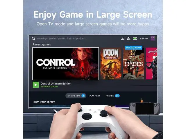 Alt view image 3 of 7 - Hagibis Steam Deck Docking Station, 4 in 1 USB-C Dock Stand with 100W Full Speed Charging Power Delivery, 4K@60Hz HDMI 2.0, 2 USB 2.0 Ports and Holder, Portable USB Hub for SteamDeck