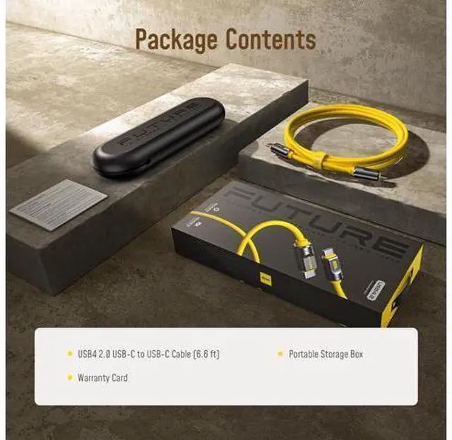 Alt view image 4 of 7 - USB4 2.0 Cable 6.6ft with 240W PD3.1 Fast Charging, 80Gbps Data Transfer, Dual 8K/Triple 4K Display, The Future Adonis USB C Cable for MacBook Pro/Air, iPhone 17 Pro Max, SSD, Docking, Yellow
