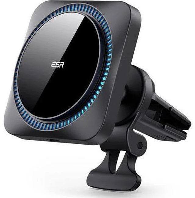 Main image of ESR Magnetic Wireless Car Mount Charger with CryoBoost (HaloLock), Compatible with MagSafe Car Charger, Car Accessories for iPhone 14/13/12 Series, Fast Charging, Phone Cooling Charger, Frosted Onyx