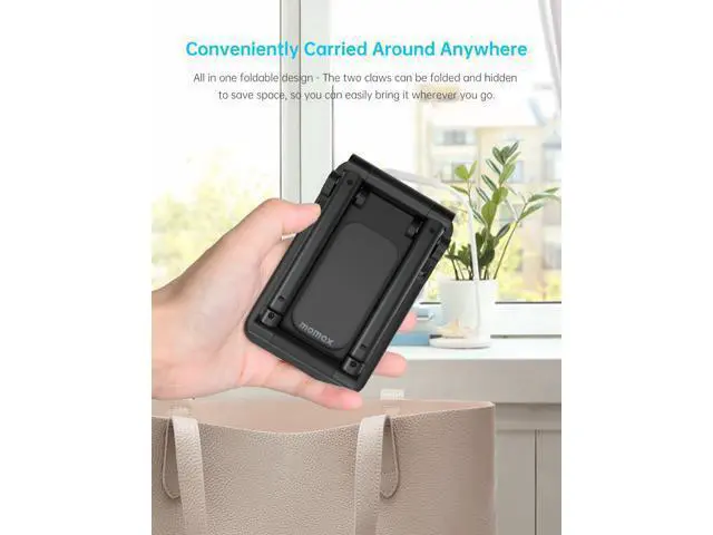 Alt view image 5 of 7 - MOMAX Cell Phone Stand, Phone Holder - Fully Foldable & Height Adjustable Mobile Stand for Desk, Compatible with iPhone 14 13 12 Mini Pro Max, iPad, Galaxy, Kindle, Switch, Phones & Tablets (4-10")