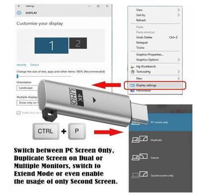 Alt view image 2 of 7 - Silver Virtual Display Adapter USB4.0 USB5.0 Type-C USB-C DDC EDID Dummy Plug Headless Ghost Display Emulator 4K@60Hz Compatible with Thunderbolt3/4/5