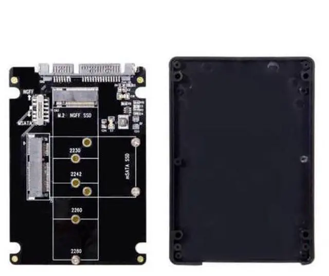 Alt view image 3 of 7 - SM Combo M.2 NGFF B-key & mSATA SSD to SATA 3.0 Adapter Converter Case Enclosure with Switch
