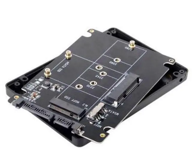 Main image of SM Combo M.2 NGFF B-key & mSATA SSD to SATA 3.0 Adapter Converter Case Enclosure with Switch