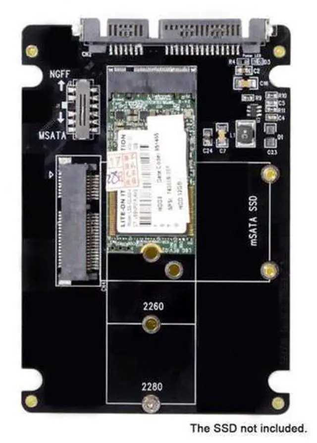 Alt view image 4 of 7 - SM Combo M.2 NGFF B-key & mSATA SSD to SATA 3.0 Adapter Converter Case Enclosure with Switch