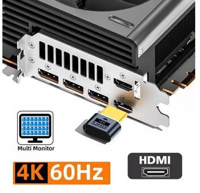 Alt view image 2 of 7 - CY Virtual Display Adapter 4K HDMI 1.4 DDC EDID Dummy Plug Headless Ghost Display Emulator HDTV 4K@60Hz