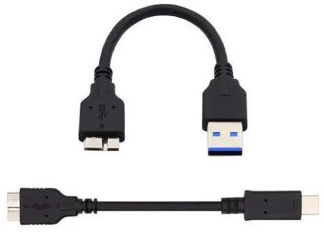 Alt view image 3 of 7 - HKCY 2pcs/set USB 3.1 USB-C Type-C to Micro 3.0 and USB 3.0 Type-A Male to Micro 3.0 B Male Disk SSD Data Cable 15cm