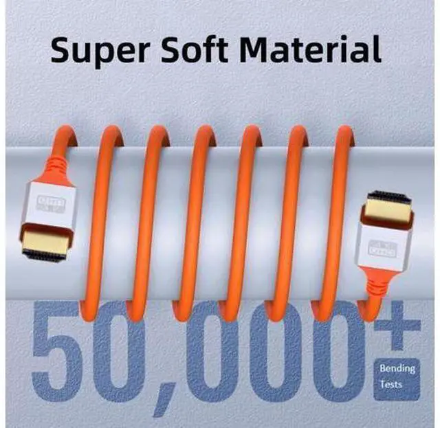 Alt view image 5 of 7 - 2.0M HDMI 4K to HDMI Ultra Soft High Flex HDTV Cable Hyper Super Flexible Cord High Speed Type-A Male to Male for Computer HDTV