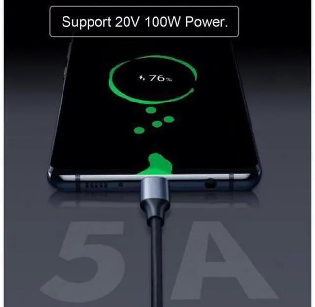 Alt view image 5 of 7 - Left Right Angled USB-C USB 3.1 Type C Male to Female Extension Data Cable 10Gbps 100W with Sleeve for Laptop