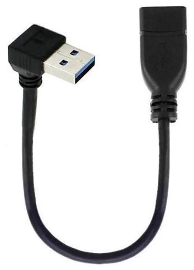 Alt view image 2 of 6 - SM Up Angled USB 3.0 Type-A Male to USB 3.0 Type-A Female Extension Cable 20cm 5Gbps 90 Degree