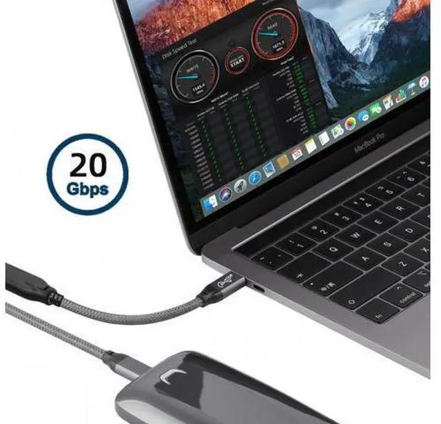 Alt view image 6 of 7 - USB3.2 Male to Female Extension Cable 20Gbps Sleeve with 100W and 8K 5K USB4.0 Type-C Compatible with Thunderbolt3/4 (60cm)