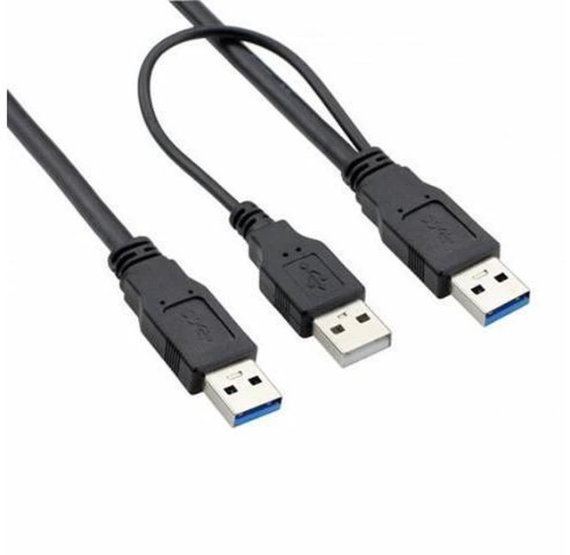 Main image of Super Speed USB 3.0 power Y cable two A Male to USB Male for External Hard Disk