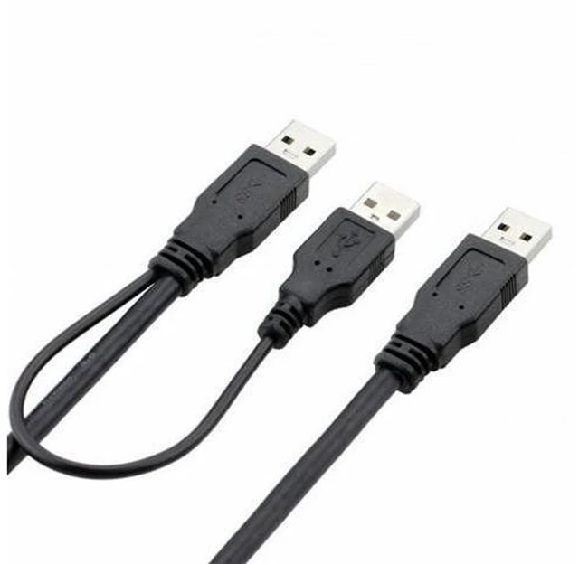 Alt view image 3 of 7 - Super Speed USB 3.0 power Y cable two A Male to USB Male for External Hard Disk