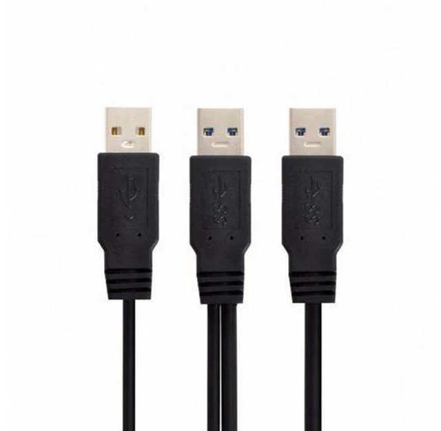 Alt view image 4 of 7 - Super Speed USB 3.0 power Y cable two A Male to USB Male for External Hard Disk