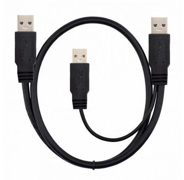 Alt view image 5 of 7 - Super Speed USB 3.0 power Y cable two A Male to USB Male for External Hard Disk