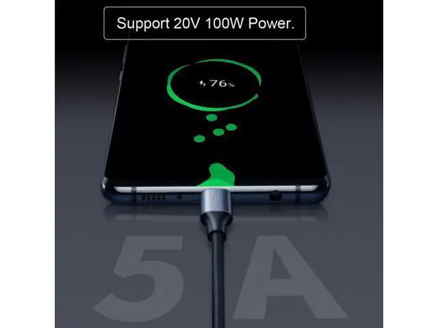 Alt view image 5 of 7 - 100CM Left & Right Angled USB-C USB 3.1 Type C Male to Female Extension Data Cable 10Gbps 100W with Sleeve for Laptop