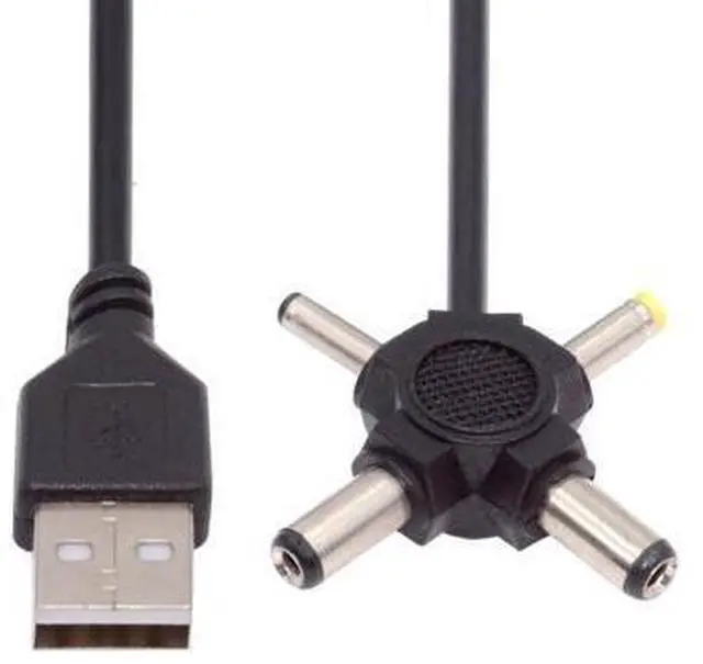 Main image of USB 2.0 Type-A Male to 4-in-1 DC 5V 5.5x2.5mm 5.5x2.1mm 4.0x1.7mm 3.5x1.3mm Power Plug Barrel Connector Charge Cable
