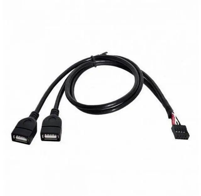 Alt view image 3 of 7 - USB 9Pin 10Pin Motherboard Female Header to Dual USB 2.0 Female Adapter Cable 50cm