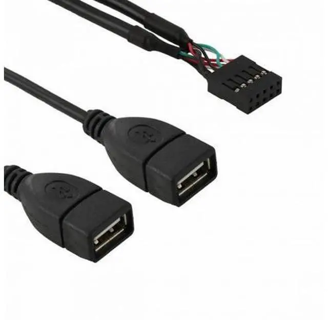 Alt view image 7 of 7 - USB 9Pin 10Pin Motherboard Female Header to Dual USB 2.0 Female Adapter Cable 50cm