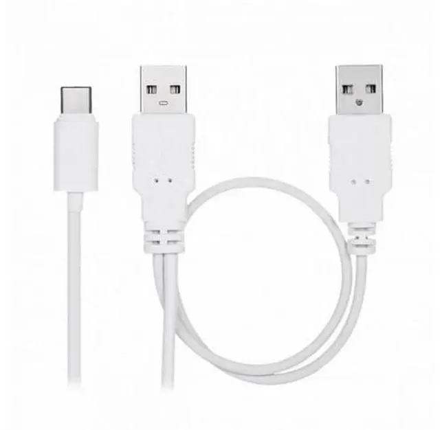 Main image of 480Mbps USB 3.1 Type-C USB-C to Dual A Male Extra Power Data Y Cable for Cell Phone Hard Disk
