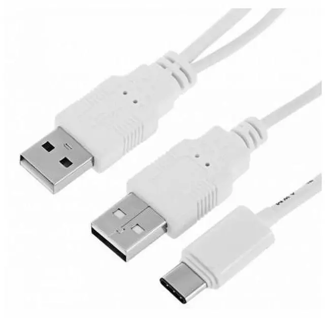 Alt view image 3 of 6 - 480Mbps USB 3.1 Type-C USB-C to Dual A Male Extra Power Data Y Cable for Cell Phone Hard Disk
