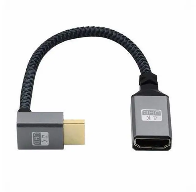 Main image of HDMI 1.4 Type A Male to A Female Extension Cable Down Angled 90 Degree Support HDTV 4K 60hz 3D