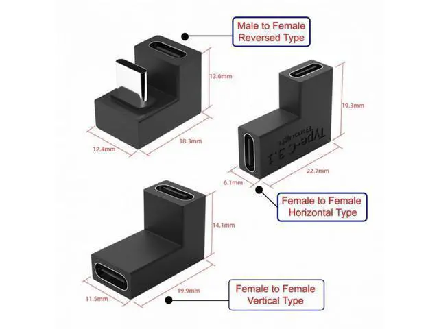 Alt view image 3 of 7 - 3pcs/lot USB 3.1 Type-C Male Female to USB-C Female Power Data 10Gbps Adapter for NS Switch Phone