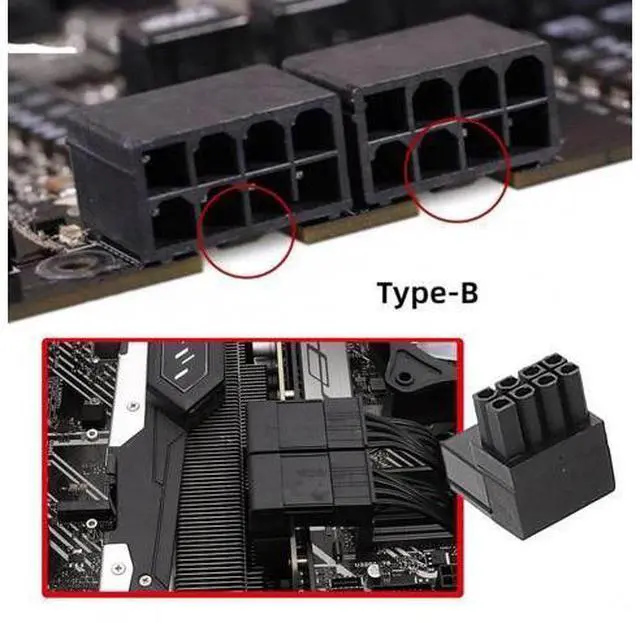 Alt view image 7 of 7 - CY 2pcs/lot ATX 8P Male to Female 90 Degree Up Down Angled Power Header Adapter for GPU Graphics Card