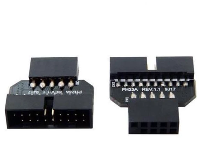 Alt view image 2 of 6 - 1set Reversible USB 2.0 9Pin Housing to Motherboard USB 3.0 20pin Header Female Adapter U2-026