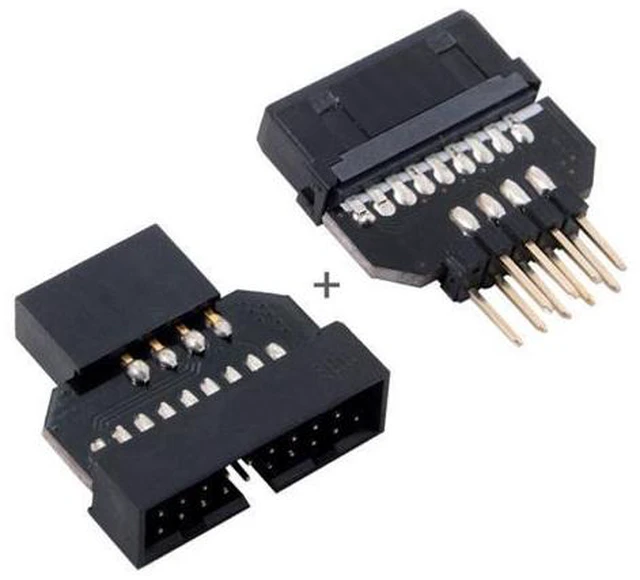 Alt view image 5 of 6 - 1set Reversible USB 2.0 9Pin Housing to Motherboard USB 3.0 20pin Header Female Adapter U2-026