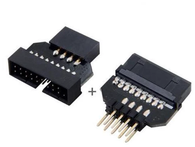 Alt view image 6 of 6 - 1set Reversible USB 2.0 9Pin Housing to Motherboard USB 3.0 20pin Header Female Adapter U2-026