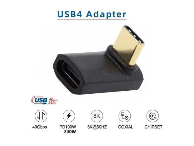 Alt view image 7 of 7 - HKCY USB4 Type C Male to Female Extension 240W Power 40Gbps Data 8K Video Adapter Up Down Angled for NS Phone Laptop