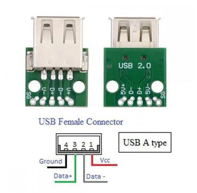 Alt view image 4 of 7 - 5pcs/set DIY OEM USB2.0 Type-A Female Receptacle Socket Connector with Flange PCB Mounting Assembly Solder Type 480Mbps