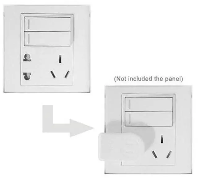Alt view image 6 of 7 - HKCY PW-014-UP NEMA 1-15P USA Outlet Saver Power Extension Adapter 2-prong 2 Outlets 90 Degree Up Down Angled