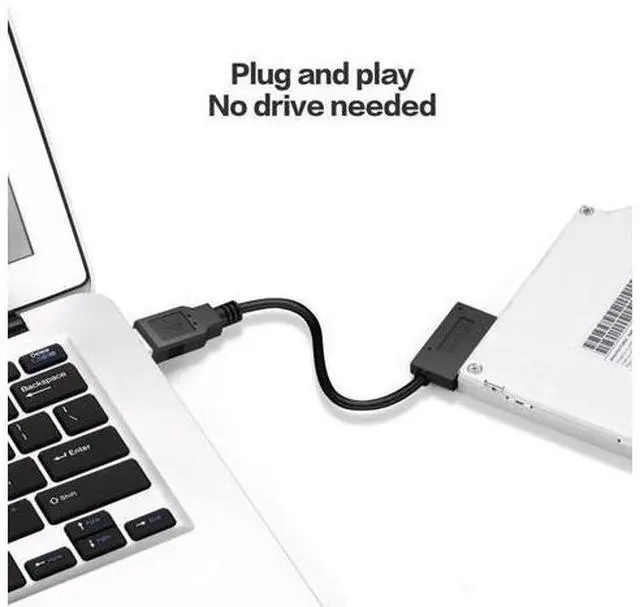 Alt view image 2 of 7 - SM USB 3.0 to 7+6 13pin Slimline Sata Adapter Cable for Laptop Cd DVD Rom Optical Drive