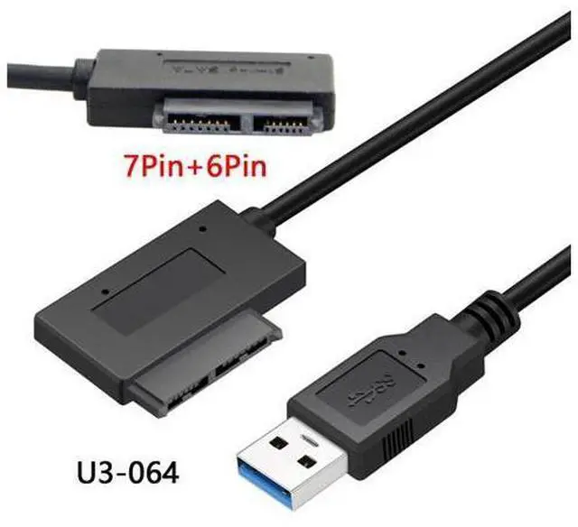 Main image of SM USB 3.0 to 7+6 13pin Slimline Sata Adapter Cable for Laptop Cd DVD Rom Optical Drive