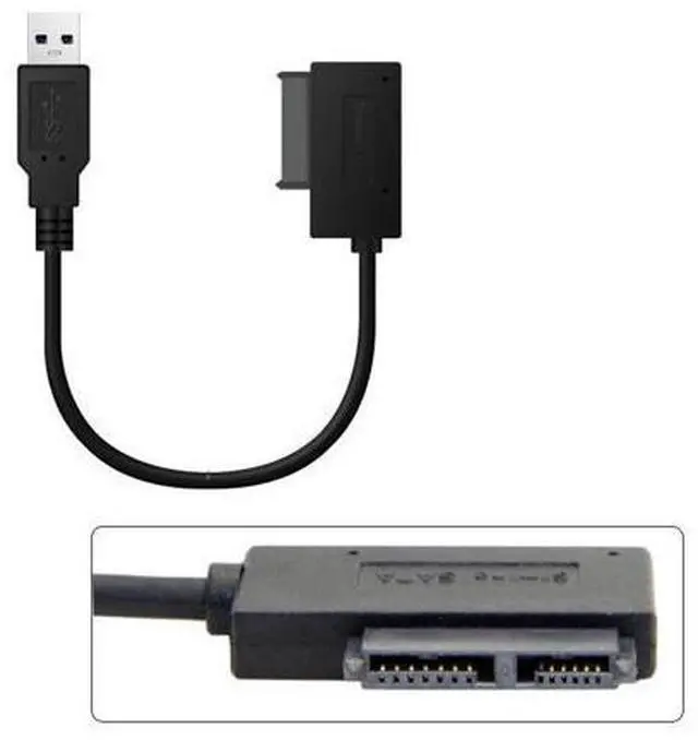Alt view image 6 of 7 - SM USB 3.0 to 7+6 13pin Slimline Sata Adapter Cable for Laptop Cd DVD Rom Optical Drive