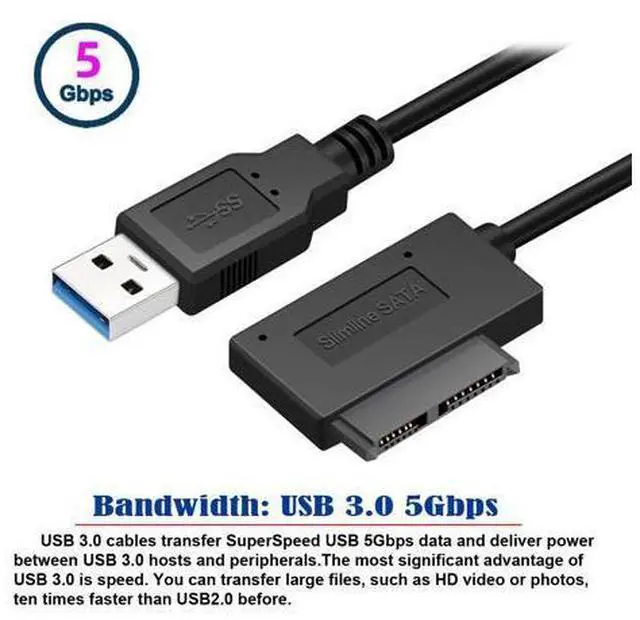 Alt view image 7 of 7 - SM USB 3.0 to 7+6 13pin Slimline Sata Adapter Cable for Laptop Cd DVD Rom Optical Drive