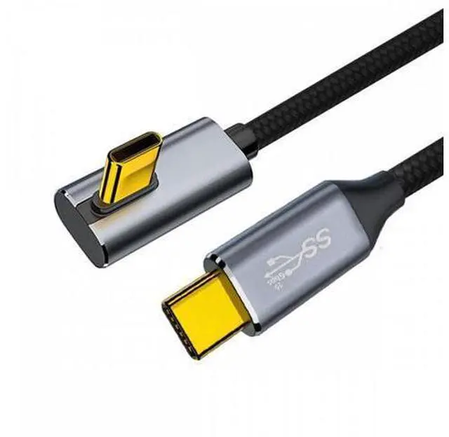 Main image of 0.5M 90 Degree Low Profile Angled Type-C USB-C Male to Male USB3.1 10Gbps 100W Data Cable for Laptop Phone