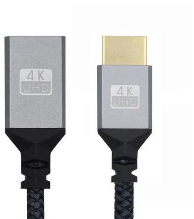 Alt view image 2 of 7 - HKCY HDMI 1.4 Type A Male to A Female Extension Cable Straight Connector 90 Degree Support HDTV 4K 60hz 3D