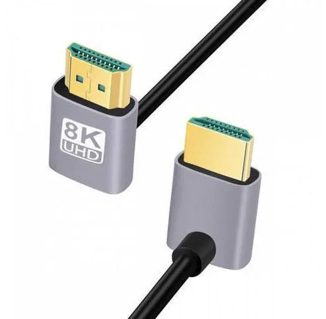 Alt view image 2 of 7 - HDMI 2.1 Ultra Thin HDTV Cable 8K 4K Hyper Super Flexible Slim Cord Up Angled to Up Angled 90 Degree Type-A for Computer HDTV