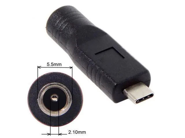 Alt view image 2 of 5 - Jack 5.5*2.1mm Input to USB-C Type-C Plug Adapter UC-211-5521MM