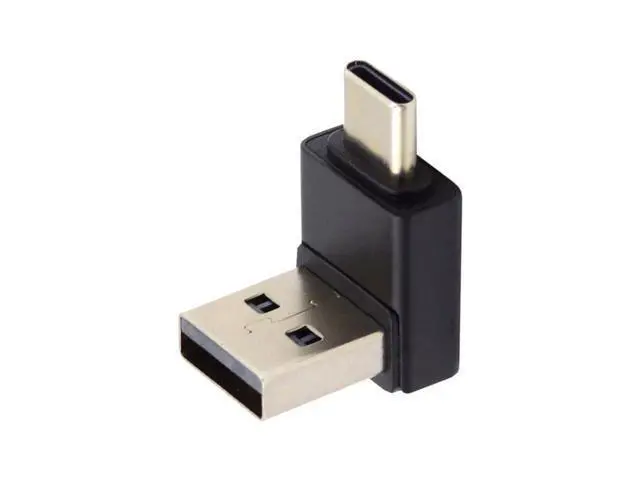Alt view image 2 of 7 - HKCY Down Angled USB3.0 Type A Male to USB 3.1 Type C Male Data 10Gbps Charge Adapter 90 Degree for Laptop Phone