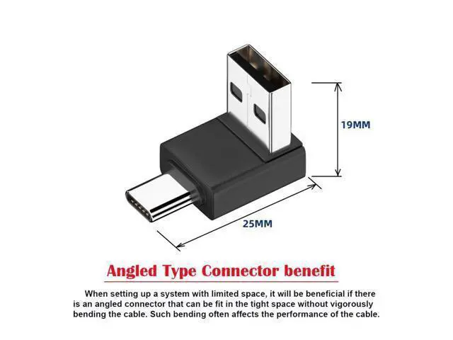 Alt view image 5 of 7 - HKCY Down Angled USB3.0 Type A Male to USB 3.1 Type C Male Data 10Gbps Charge Adapter 90 Degree for Laptop Phone