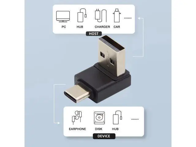 Alt view image 6 of 7 - HKCY Down Angled USB3.0 Type A Male to USB 3.1 Type C Male Data 10Gbps Charge Adapter 90 Degree for Laptop Phone