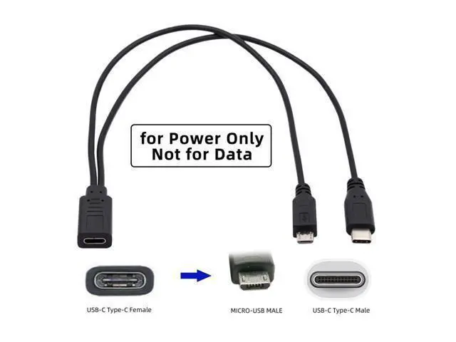 Alt view image 4 of 7 - HKCY Type-C USB-C Female to USB-C Type C USB 3.1 & Micro USB Male Splitter Extension Charge Cable