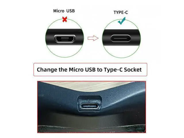 Alt view image 4 of 7 - DIY Solder Type-C Female Socket Replace Micro-USB 5Pin for PS4 DualShock JDS-040 JDS-055 Repair Part Board Connector Module
