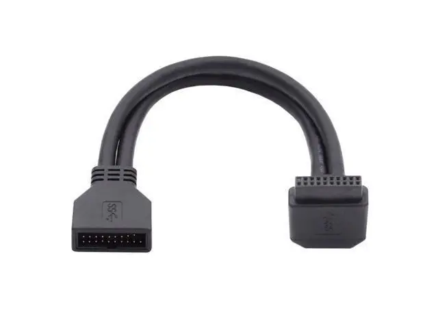 Alt view image 2 of 7 - HKCY Down Angled USB 3.0 20Pin 19Pin Male to Female Extension 5Gbps Cable 90 Degree for Motherboard Mainboard