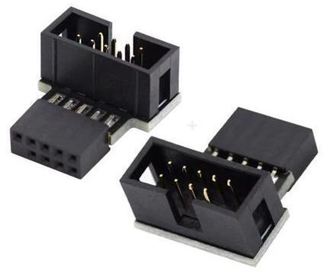 Alt view image 2 of 7 - HKCY 1set Down & Up Angled USB 2.0 10Pin 9Pin Header Male to Female Extension Adapter 90 Degree for Motherboard