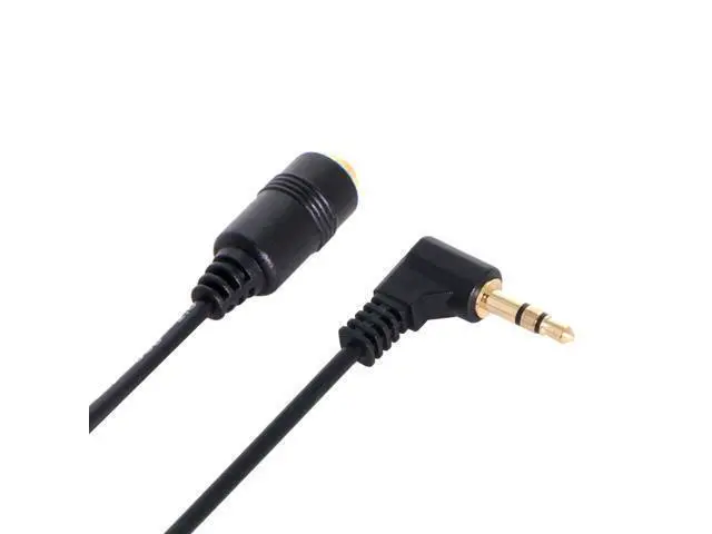 Alt view image 3 of 5 - CY 90 degree right angled 3.5mm 3poles Audio Stereo Male to Female Extension Cable 10cm Black RC-045